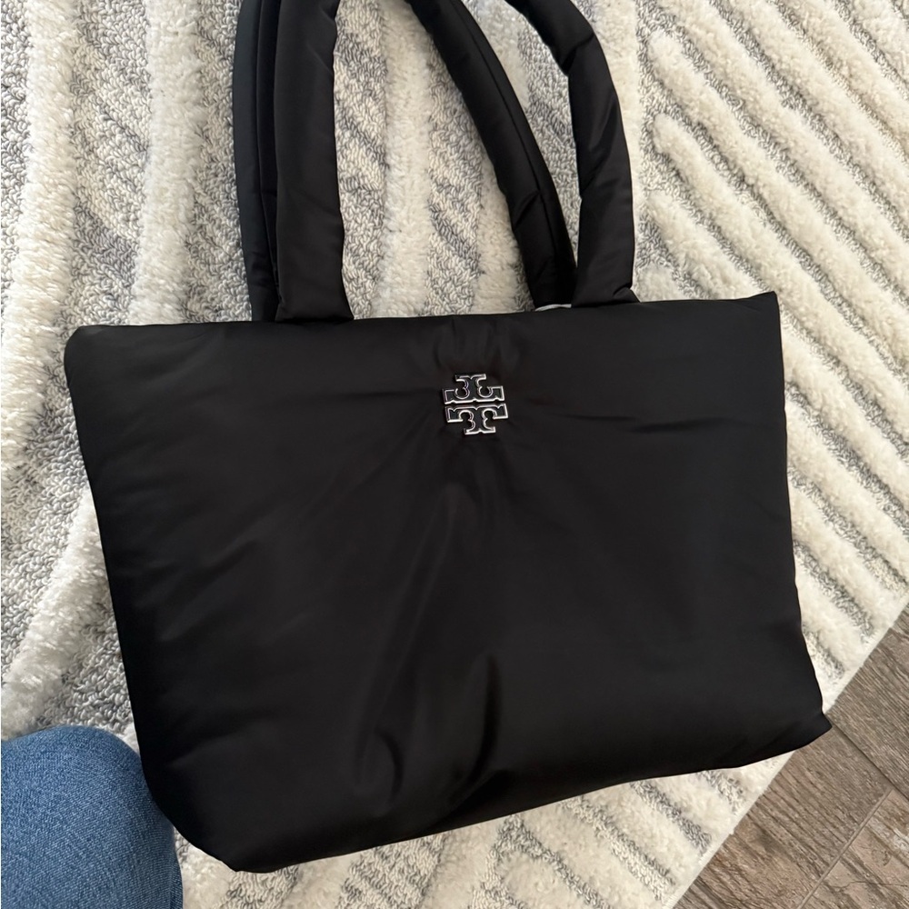 Tory Burch Britten puffy nylon tote Black - Picture 2 of 8